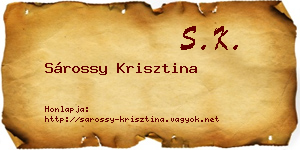 Sárossy Krisztina névjegykártya