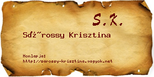 Sárossy Krisztina névjegykártya