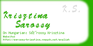 krisztina sarossy business card